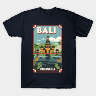 A Vintage Travel Art of Bali Indonesia T-Shirt